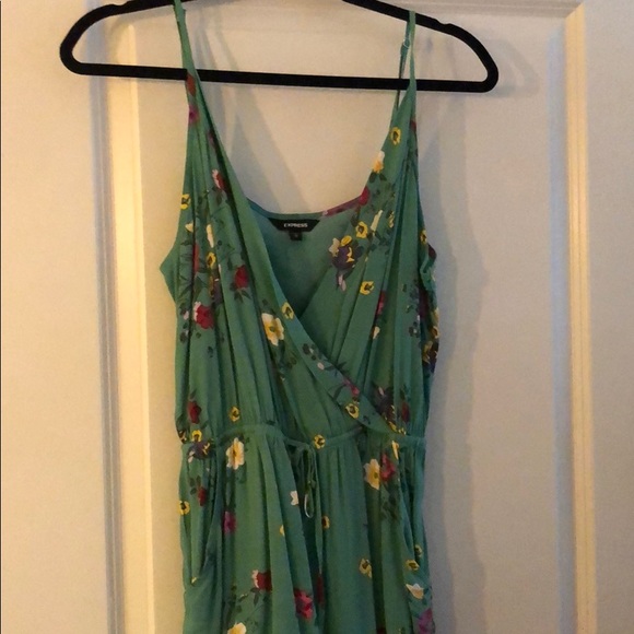 Green Spaghetti Strap Romper - Picture 1 of 3